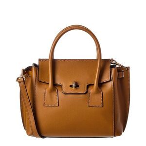 Italian Leather Top Handle Leather Satchel, Brown